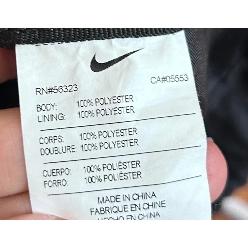 Nike Swoosh Logo Drawstring‎ Gym Sack Bag Black White Polyester